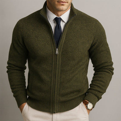 Cameron - Cardigan in misto lana merino e cotone a trama fine