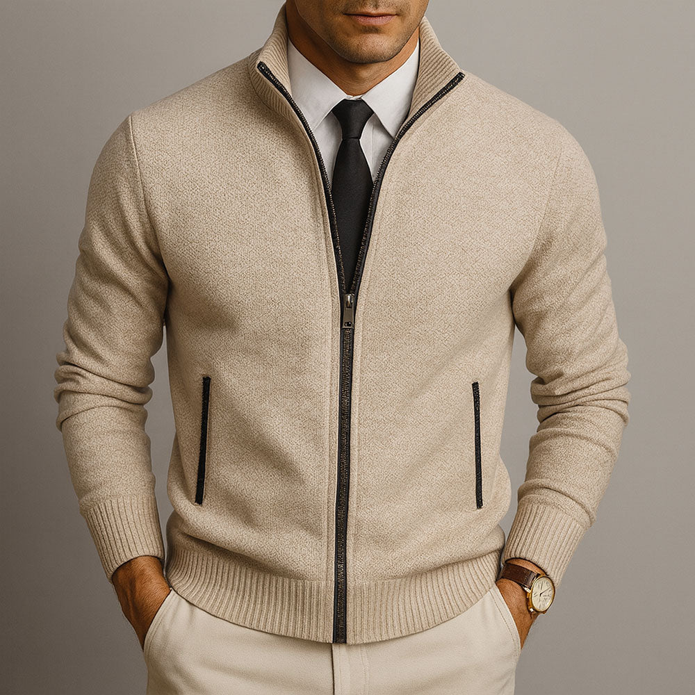 Cameron - Cardigan in misto lana merino e cotone a trama fine