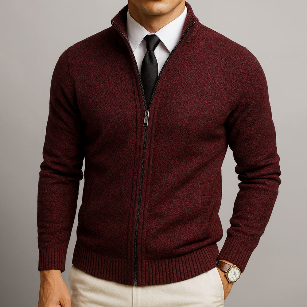 Cameron - Cardigan in misto lana merino e cotone a trama fine
