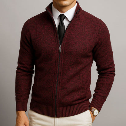 Cameron - Cardigan in misto lana merino e cotone a trama fine