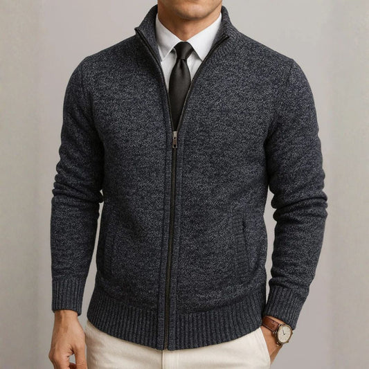 Cameron - Cardigan in misto lana merino e cotone a trama fine